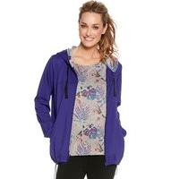 Women\'s Ladies purple long sleeve floral lined training zone zip down hooded sweater top