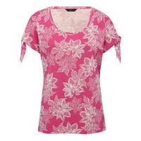 womens ladies stretch cotton blend short split sleeve scoop neck flora ...