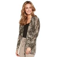 womens ladies lightweight linen blend long sleeve tropical palm print  ...