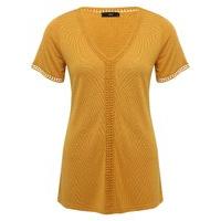 womens ladies cotton jersey short sleeve lightweight v neckline croche ...