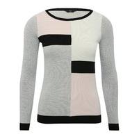 Women\'s Ladies Petite Long Sleeve Multi Colour Block Slim Fit Casual Knit Jumper