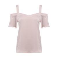 Women\'s Ladies cold shoulder short sleeve v-neck lightweight formal cami top