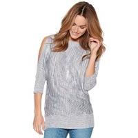 womens ladies fine textured knit space dye scoop neck half sleeve cold ...