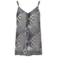 womens ladies sleeveless spaghetti strap v neck chiffon glitter tribal ...