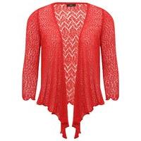 Women\'s Ladies 3/4 sleeve textured popcorn knit drape open front shrug cardigan