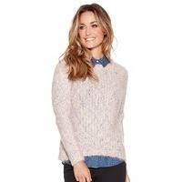 womens ladies long sleeve chunky knit pastel yarn cosy relaxed fit cre ...