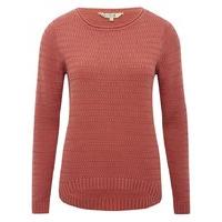 womens ladies pull on long sleeve textured knit ribbed trim round neck ...