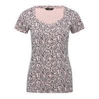 Women\'s Ladies Pure cotton Short sleeve floral paisley print Diamond neck jersey top