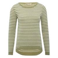 Women\'s Ladies striped textured knit long sleeve casual jumper