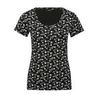 womens ladies pure cotton short sleeve teacup print scoop neck jersey  ...