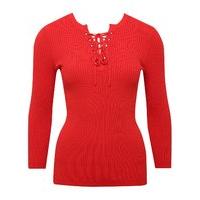 womens ladies v neck three quarter length sleeve stretch ribbed knit l ...