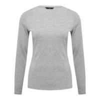 womens ladies long sleeve plain jersey cotton rich round neck top