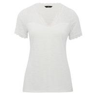 womens ladies slim fit short sleeve sweetheart v neckline jersey lace  ...