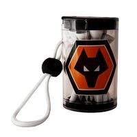 wolverhampton wanderers fc golf tee shaker with wooden tees