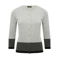Women\'s Ladies monochrome fine rib knit three quarter length sleeve Colour block cardigan