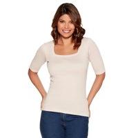 Women\'s Ladies pure cotton jersey plain half sleeve Square neck casual t-shirt