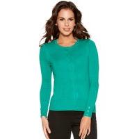 womens ladies soft fine knit long sleeve plain round neck cardigan wit ...