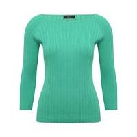 Women\'s Ladies slim fit plain three quarter length sleeve fine knit ribbed square high neck jumper