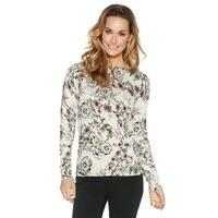 womens ladies floral print slim fit stretch knit long sleeve jumper