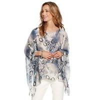 Women\'s Ladies luxury Italian collection pure silk brushstroke floral print hanky hem kimono top