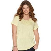 womens ladies plus size cotton blend plain jersey short sleeve v neck  ...