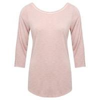 womens ladies blush jersey scoop neckline three quarter length sleeve  ...