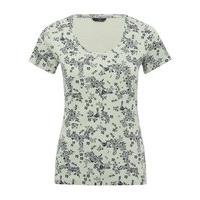 Women\'s Ladies pure cotton short sleeve floral bird print scoop neck casual jersey top