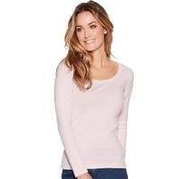 womens ladies 100 cotton long sleeve plain scoop neck casual jersey to ...