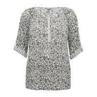 womens ladies plus size three quarter length sleeve jersey floral prin ...