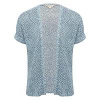 Women\'s Ladies short sleeve lightweight knit multi tonal blue corded summer cardigan