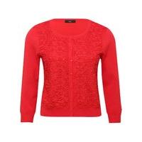 womens ladies ribbed three quarter length sleeve crochet lace sparkle  ...