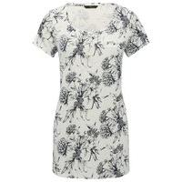 womens ladies short sleeve cotton blend floral print longline jersey t ...