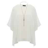 womens ladies plain off white chiffon layer batwing sleeve top and lon ...