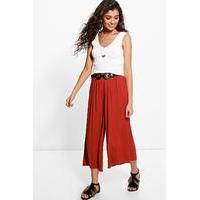 woven wide leg culottes rust