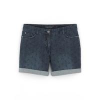 Woman\'s 5-pocket stretch denim shorts, Somewhere-exclusive Birdigami print, HASAMA