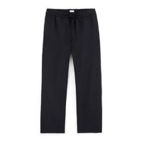 womans straight leg cropped trousers in pure linen harcy