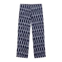 Woman\'s straight-leg trousers in cotton Ikat, HARU