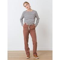 Woman\'s straight-leg linen / cotton herringbone trousers, HAROL