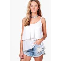 woven tiered cami white