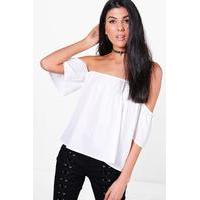 woven off the shoulder top ivory