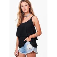 woven tiered cami black