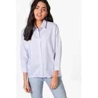 woven oversized stripe shirt blue