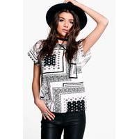 Woven Mixed Print Shell Top - multi
