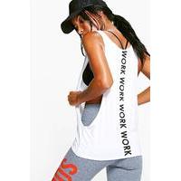 Work Slogan Running Vest - white