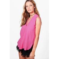 Woven Sleeveless Top - pink