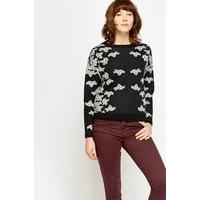 Wool Blend Leaf Print Jumper