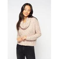 womens pink boucle knitted jumper pink