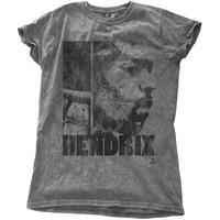 Women's Jimi Hendrix Let Me Live Snow Wash Charcoal Grey T-shirt