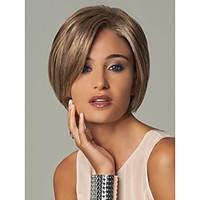 Women\'s Fashionable Short Dark Brown Blonde Mixed color Wigs with Side Bang