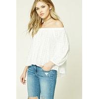 woven off the shoulder top